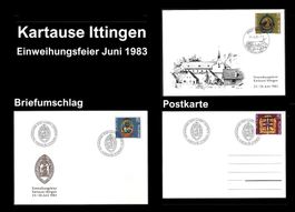 1983 Sonderbrief & Postkarte Kartause Ittingen, PP Marken