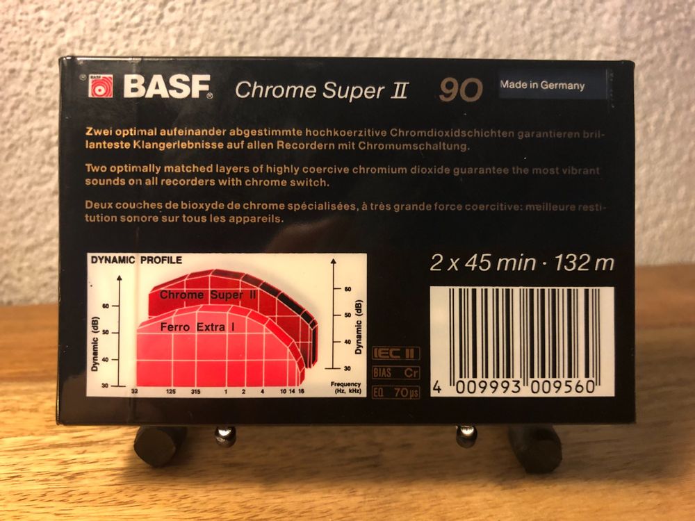 Lot De 2 Cassettes Audio BASF Chromdioxid Super II 90 – Neuves, Vintage