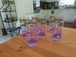 Kristall Glas Garnitur von Moser mit Goldrand