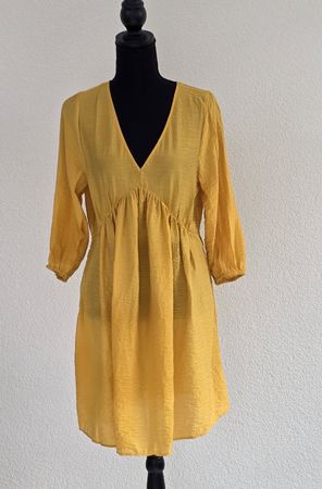 H&M Kleid, Senfgelb, Gr. S, V-Ausschnitt, Sommerlich☀️