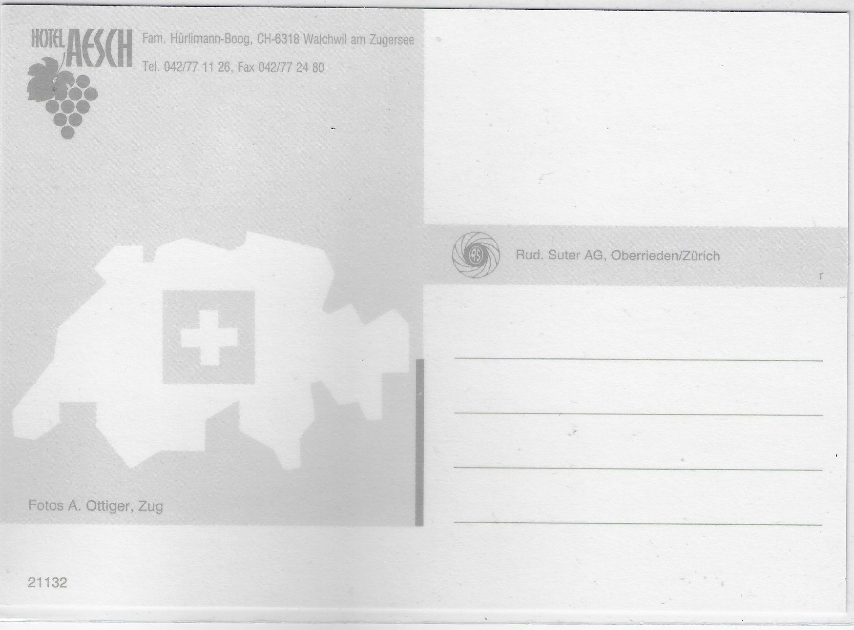 Cartoline postali: Hotel Aesch - Walchwil am Zugersee – Usato da Ettingen venduto da Kartenplanet 1