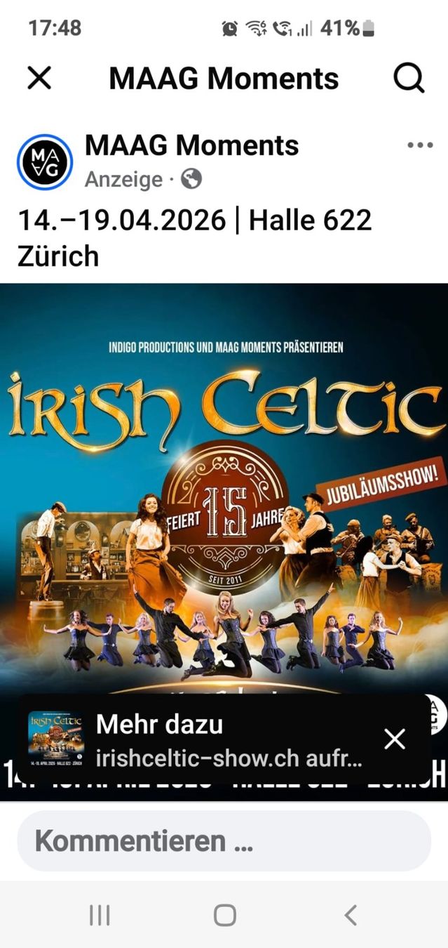Biglietti: Irish Celtic Show – Nuovo e nell'imballaggio originale da Benken SG venduto da reto.schalli