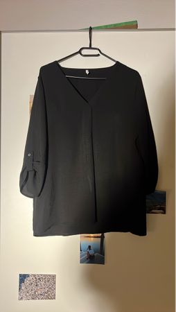 Schwarze Dreiviertelarm-Bluse Damen Grösse 40 guter Zustand