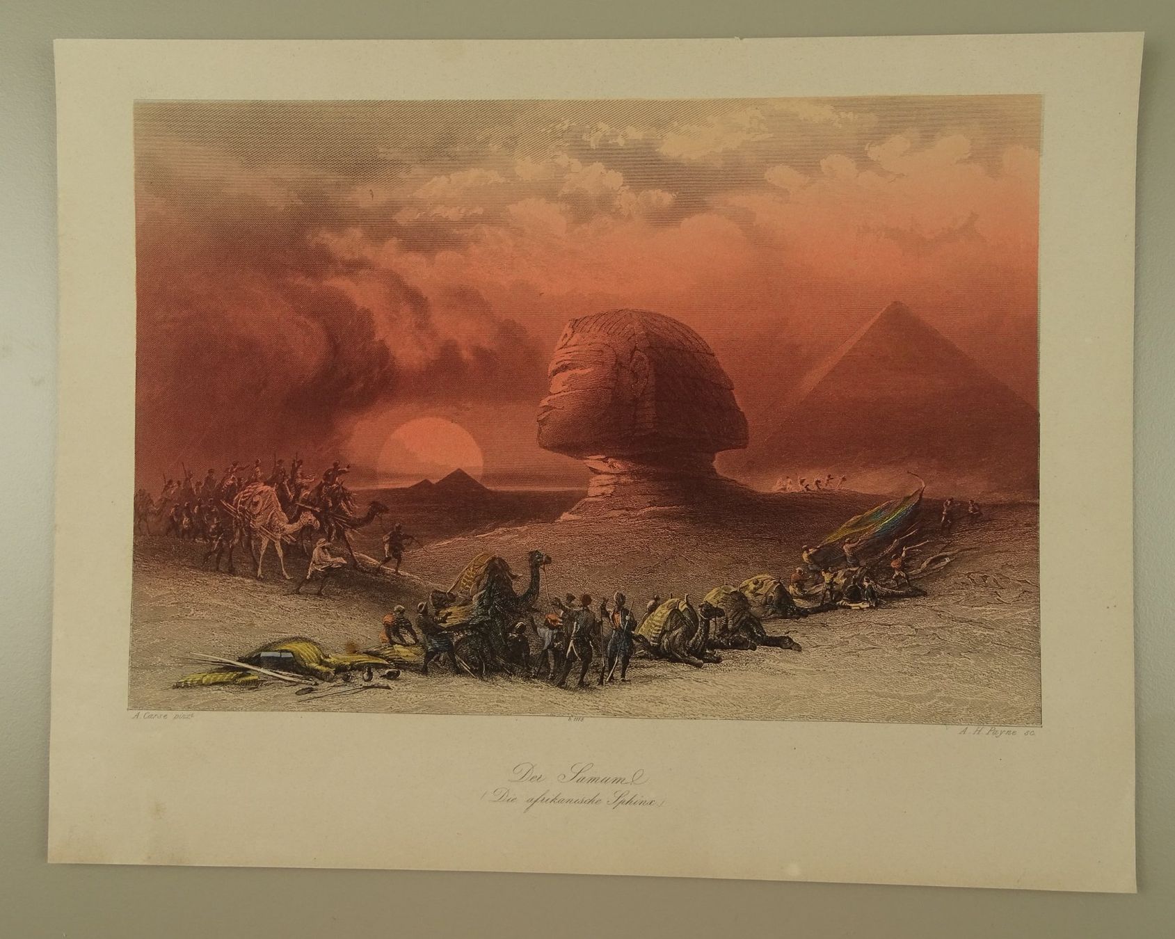 ÄGYPTEN, SPHINX, SAMUM, KARAWANE IM SANDSTURM, STAHLSTICH (Gebraucht ...