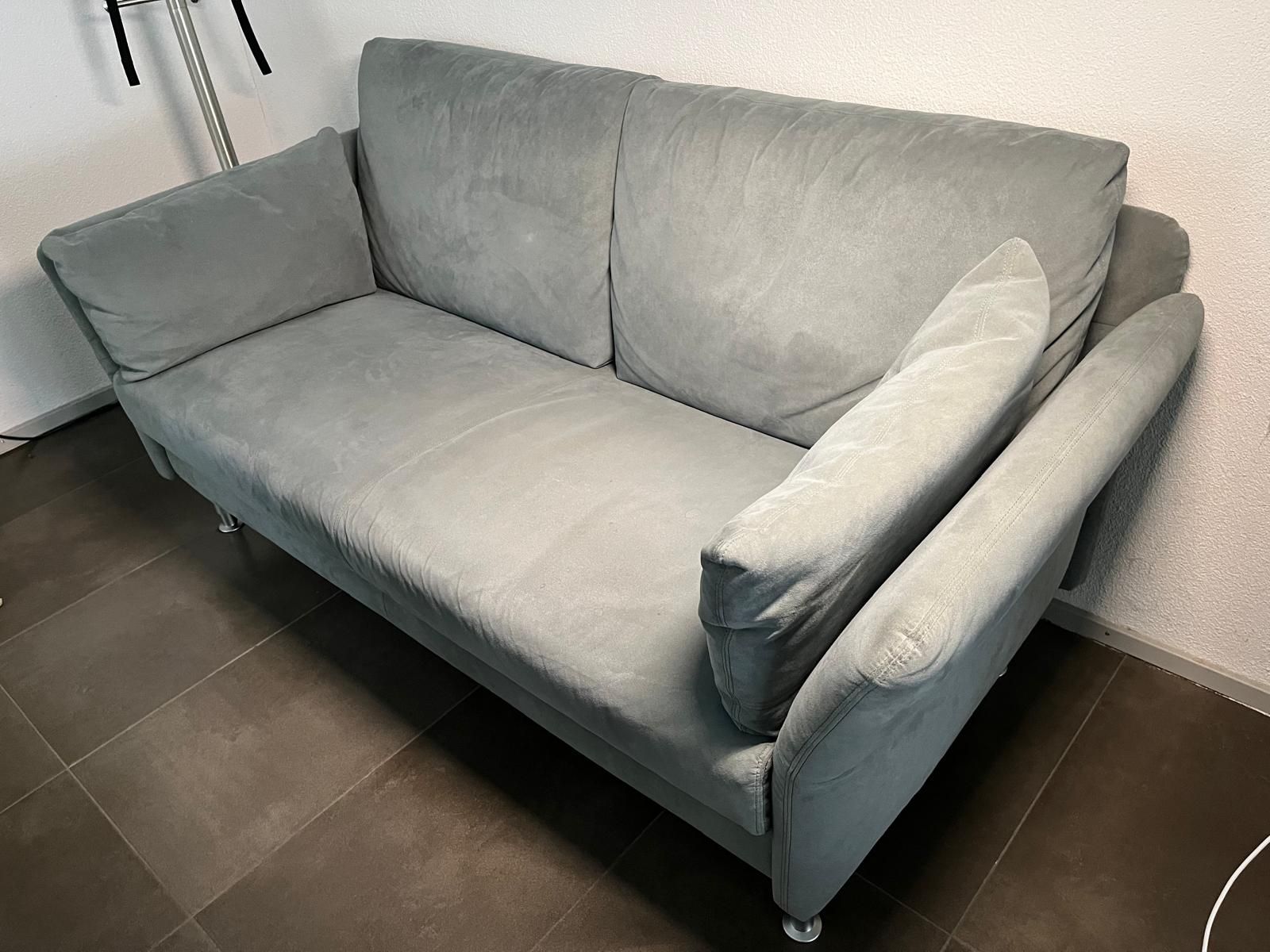 Divani: Wildledersofa graublau – Usato da Winterthur venduto da menzi1980
