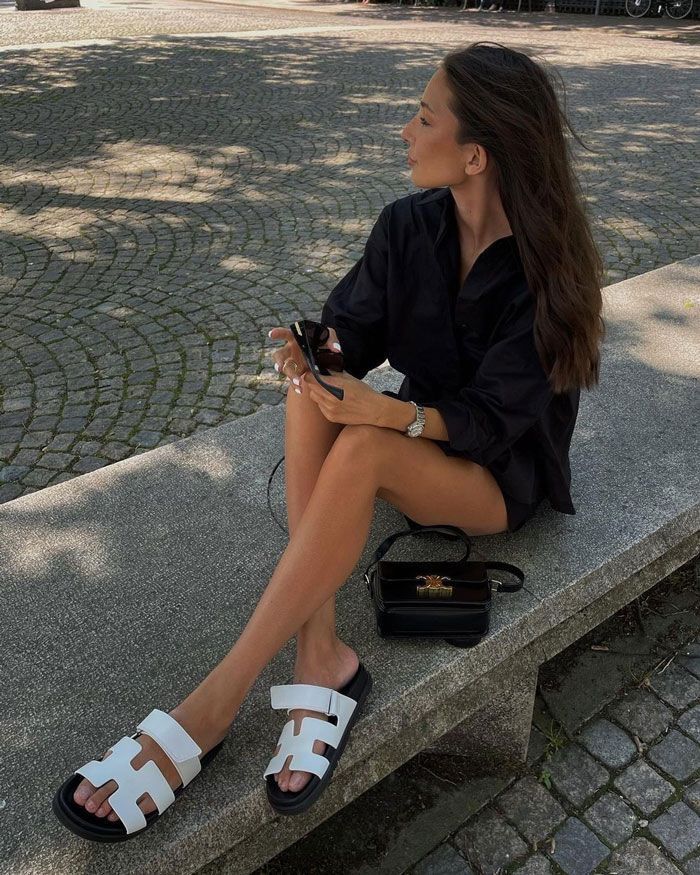 Hermès Damenschuhe: Hermès Chypre Sandalen weiss - Gr. 40 – Gebraucht aus Brugg AG von Elle_1 1