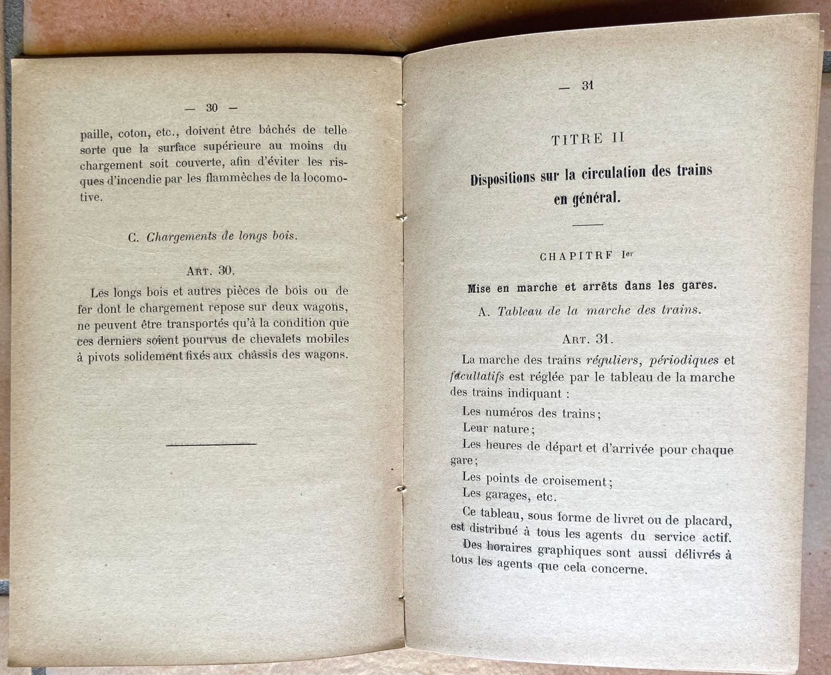 SBB/CFF/FFS Dokumente: CFF - Circulation des trains. A simple & double voie 1880 – Gebraucht aus Versoix von Decapod 5