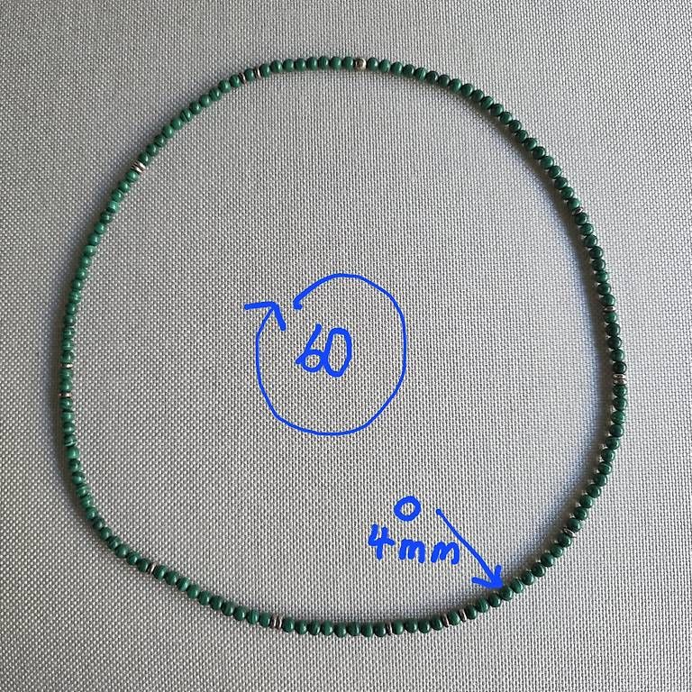 Catenine: Collier en véritable Malachite 4 mm, envoi compris  – Usato da Orbe venduto da Adaline.64 1
