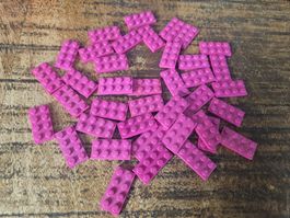 lego 3020 lot 40 pièces Magenta Plate 2 x 4