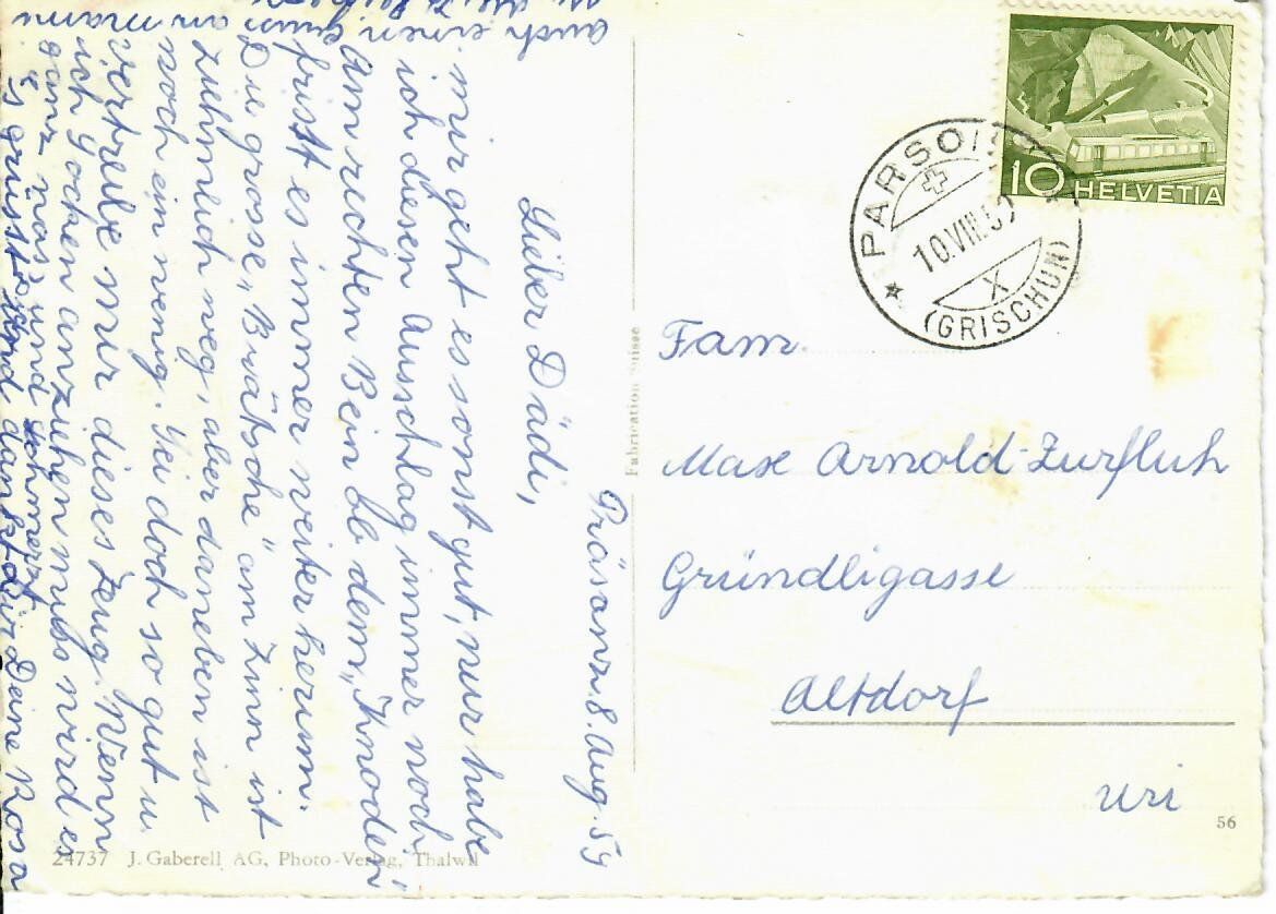 Cartoline postali: Präsanz – Usato da Hochdorf venduto da Ziegel-16 1