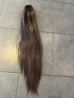 Neu 1 dunkelbraun 60 cm Kunsthaar Ponytail mit Kralle neu