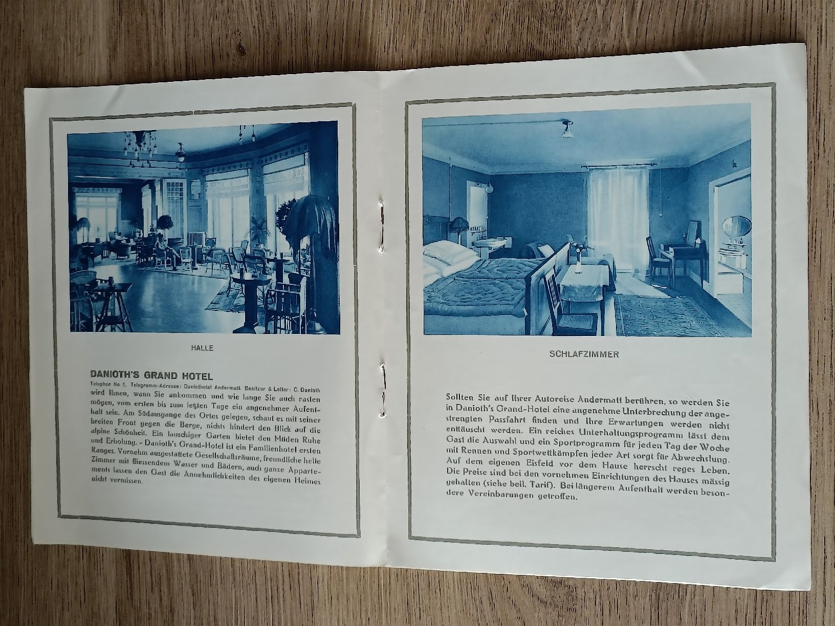 Dokumente: Alter Prospekt / Andermatt - Danioth's Grand Hotel ca. 1930 – Gebraucht aus Brugg AG von Ente015 3