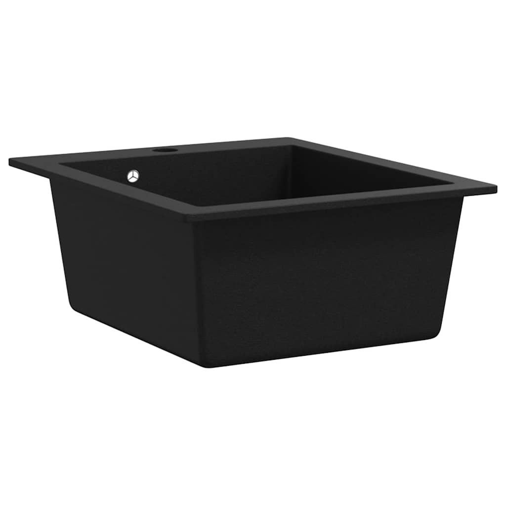 Lavabi & lavandini: vidaXL Granitspüle Einzelbecken Schwarz – Nuovo e nell'imballaggio originale da Baar venduto da vidaxl 3