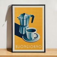 Affiche Poster BUONGIORNO Cafetière italienne Design
