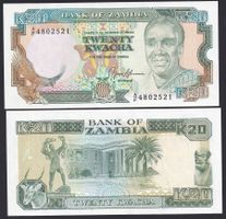 Zambia 20 Kwacha UNC 1989