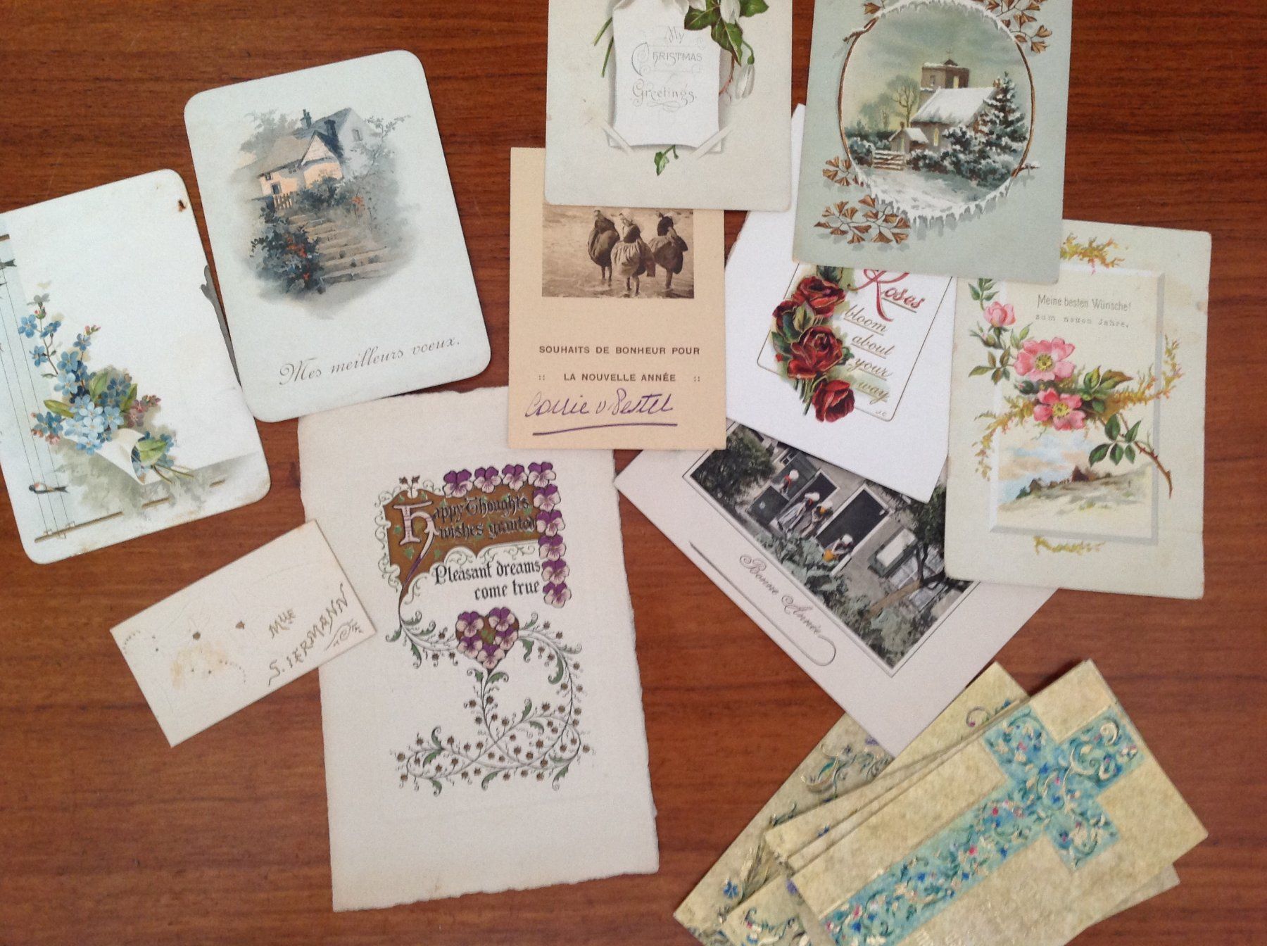 Cartoline postali: AK  carte de voeux circa 1890 / 1900 – Usato da Vuiteboeuf venduto da broticaire