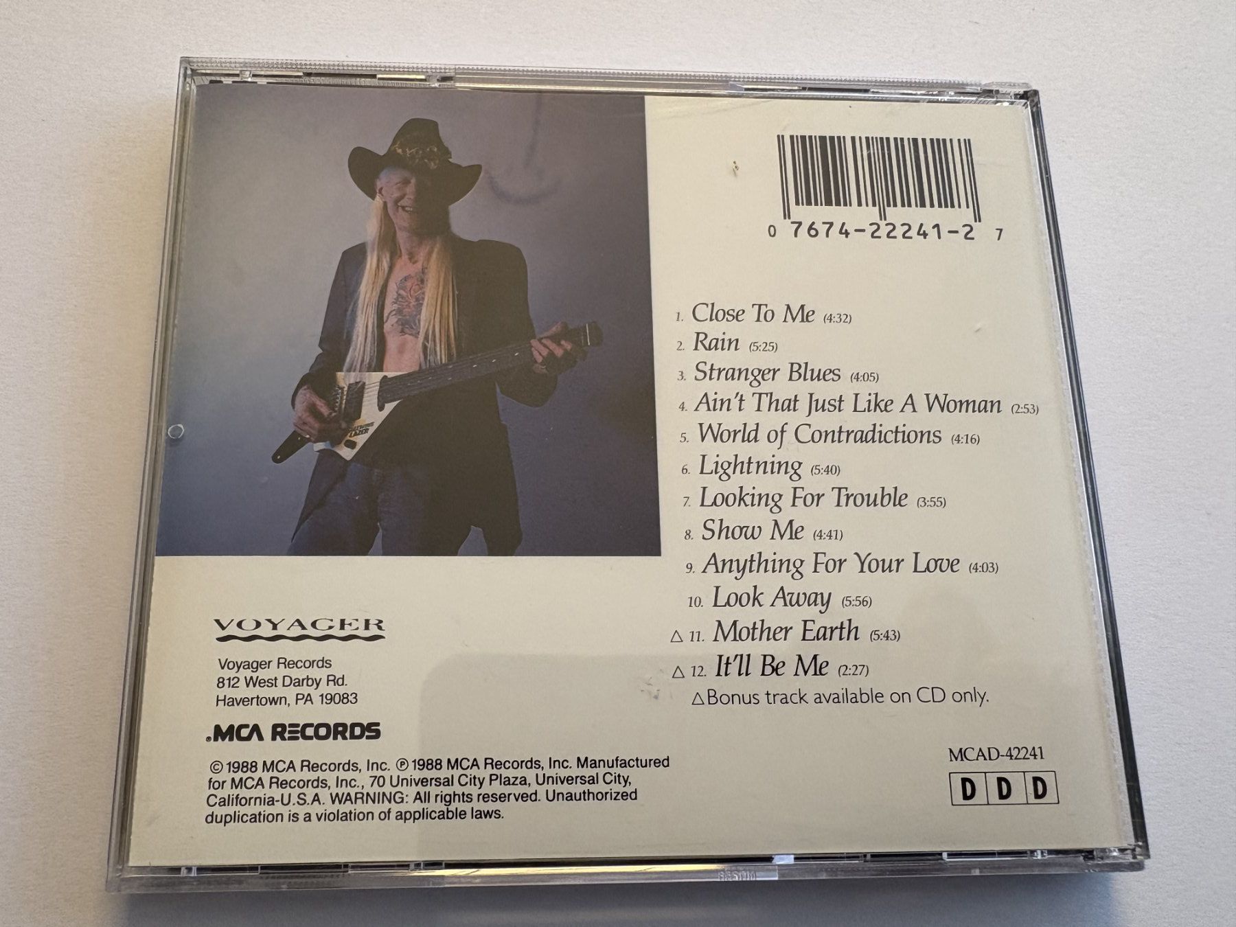 CD: JOHNNY WINTER - The winter of '88 – Usato da Lohn-Ammannsegg venduto da Gladiator 1