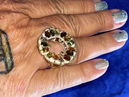 🎁 Rainbow Colors Eternity Circle of Tourmalines SS925 Ring