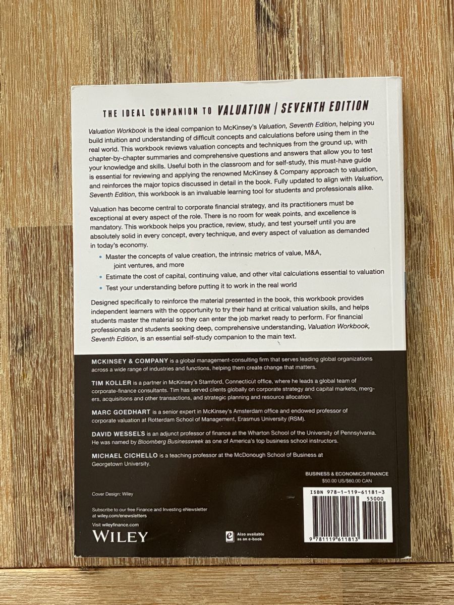 Libri: McKinsey Valuation 7th Edition workbook – Nuovo (secondo la descrizione) da Zollikerberg venduto da the_alchemist_297 1
