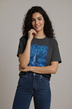 Vintage Oneita Power-T Seawolf Grafik-T-Shirt - Größe L