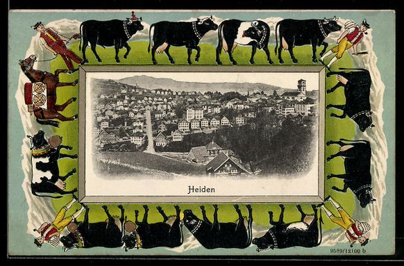 Cartoline postali: Heiden, Gesamtansicht im Passepartout, e – Usato da Berlin venduto da bartko-reher