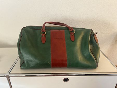 Reisetasche Santorini M Collection Leder grün braun gebrauch
