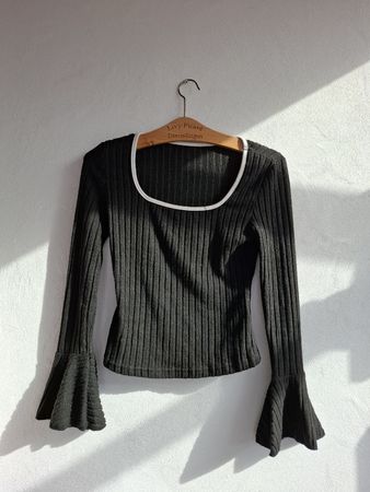 Shein Rippenstrick Oberteil Glockenärme  l S/36