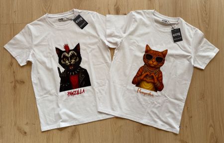 FABRIKNEU: 2 T‘Shirts von Eazy Grösse L * Katze