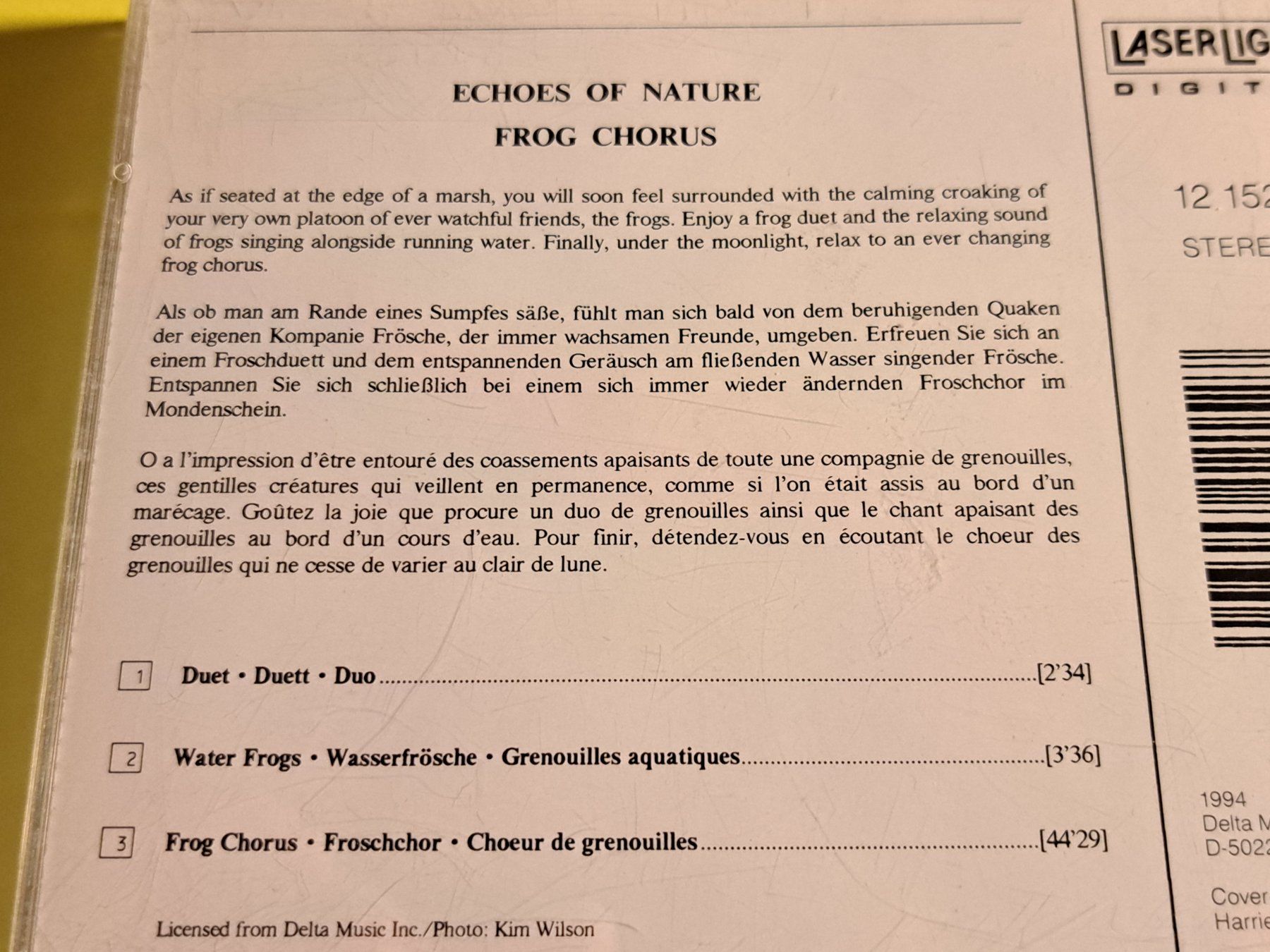 CD: ECHOES OF NATURE - Frog Chorus – Usato da Wichtrach venduto da LuckyLuke69 2