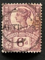 👑 Großbritannien Queen Victoria 1887 POSTAGE REVENUE MiNr.8