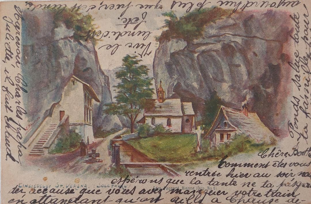 Cartoline postali: SOLOTHURN - Einsiedelei St. Verena -1900 – Usato da Delémont venduto da Domdom1