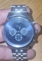 Herren Uhr Edelstahl Chronograph dunkles Zifferblatt