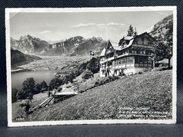 Amden: Kurhaus "Bellevue": Blick auf Walensee & Glarneralpen