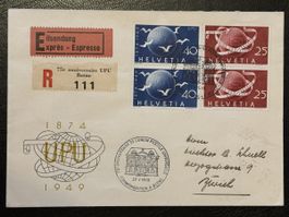 Schweiz UPU 1949 Express Einschreiben Sonderstempel