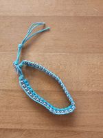 schnurarmband Türkis Silber Sommer Perlenarmband