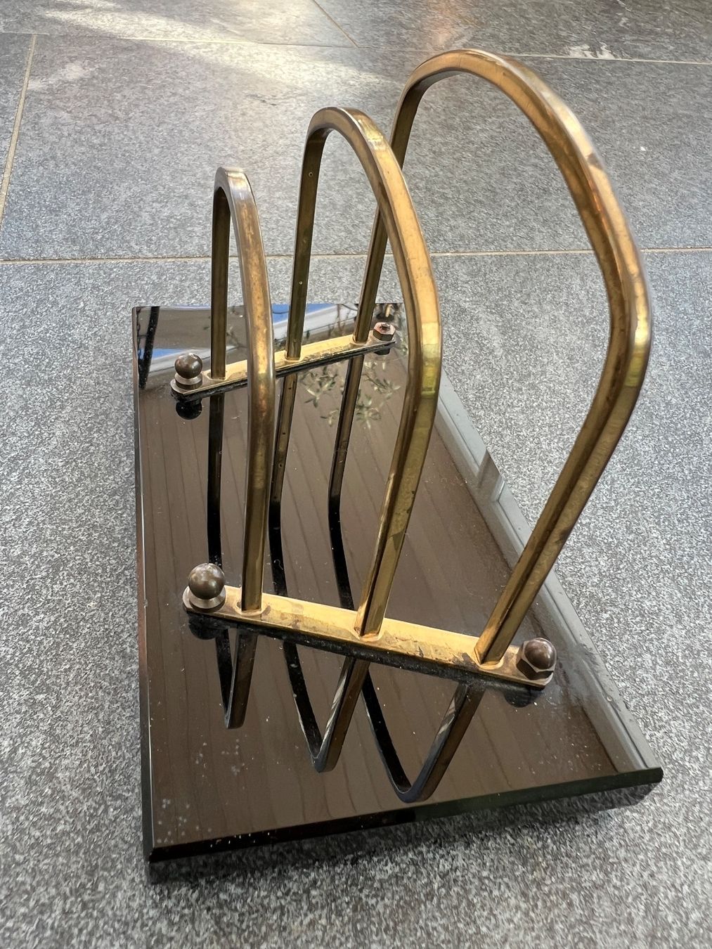 Altro in Scrittura & Disegno: Briefhalter Glas und Messing, Jugendstil Artdeco – Usato da Otelfingen venduto da Markthalle_C 2