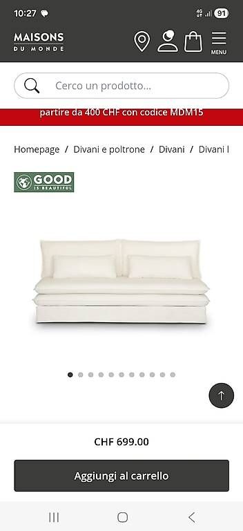 Divani: Divano letto maison du monde – Usato da chiasso venduto da lau_x9lp 2