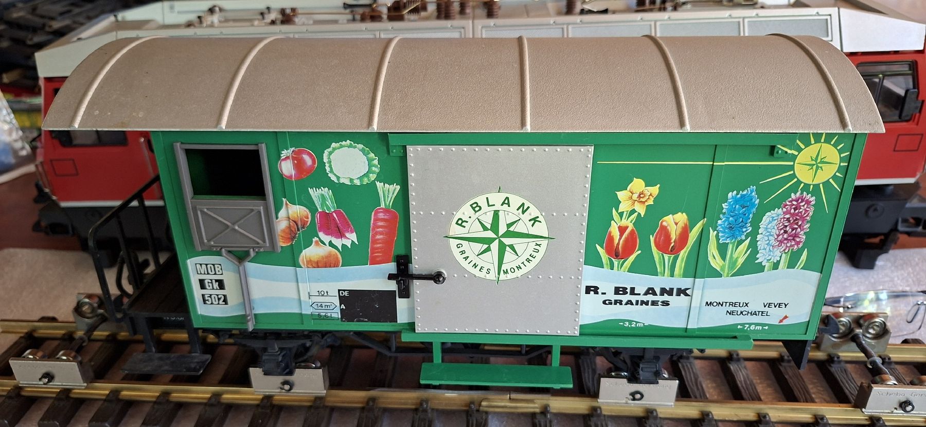 LGB Modellini di ferrovie: LGB MOB Güterwagen Gk 502 – Usato da Münsingen venduto da wd65 4