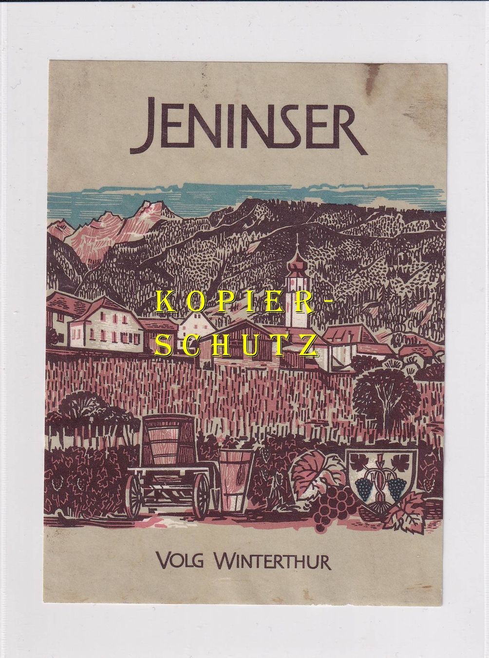 Papiere: Etikette - Jeninser /bd – Gebraucht aus Hombrechtikon von Rudolf07