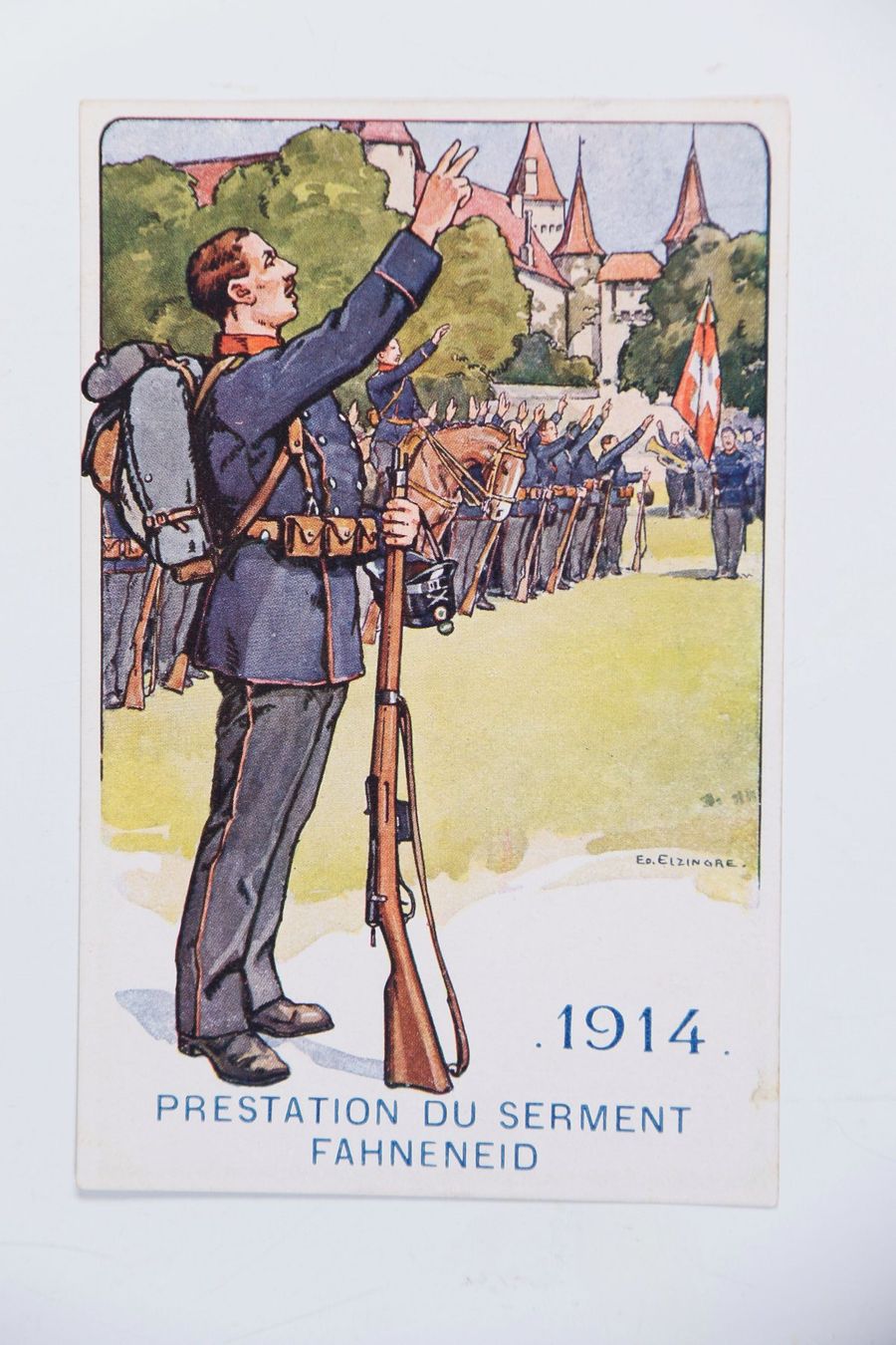 Cartoline postali: Fahneneid – Usato da Hettlingen venduto da Scholi99