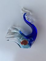 Glaskunst Hahn Murano Vintage handgefertigt Italien blau
