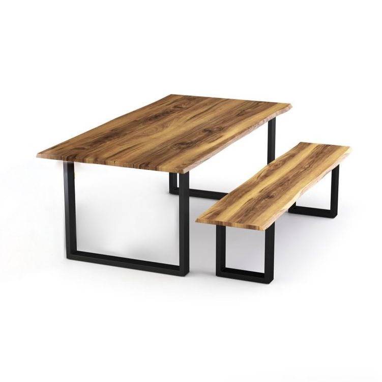 Massivholztisch mit Sitzbank, Akazie, 180cm 1