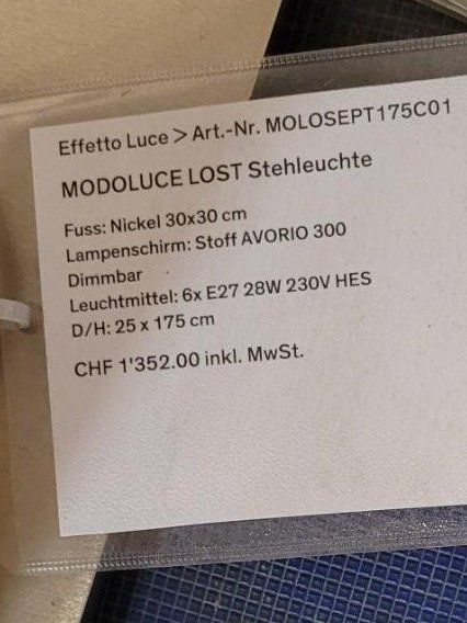 Lampade: Modo Luce Lost / Stehlampe – Usato da Birmensdorf ZH venduto da Gaby2022 2