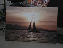 Leinwand Bild Feng Shui Weite Segelschiff 105 x 70 cm