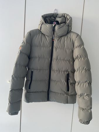 Superdry Herren Winterjacke Puffer Daunenlook Salbei Gr S N