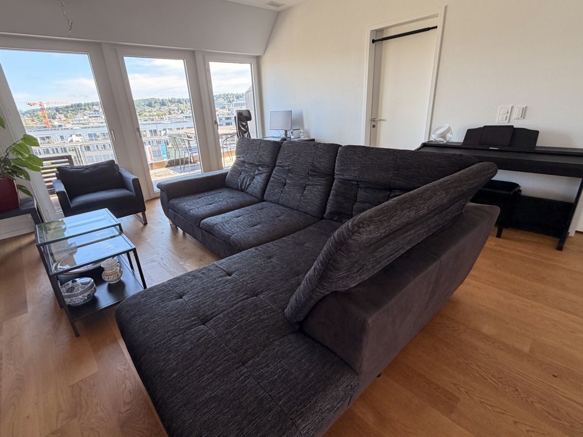 Divani: Moderne Ecksofa, Dunkelgrau, mit Bettfunktion, Top Zustand – Usato da Winterthur venduto da spe_cq22 5