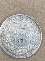 SVIZZERA 1/2  FR MONETA IN ARGENTO 1952 usata - circolata
