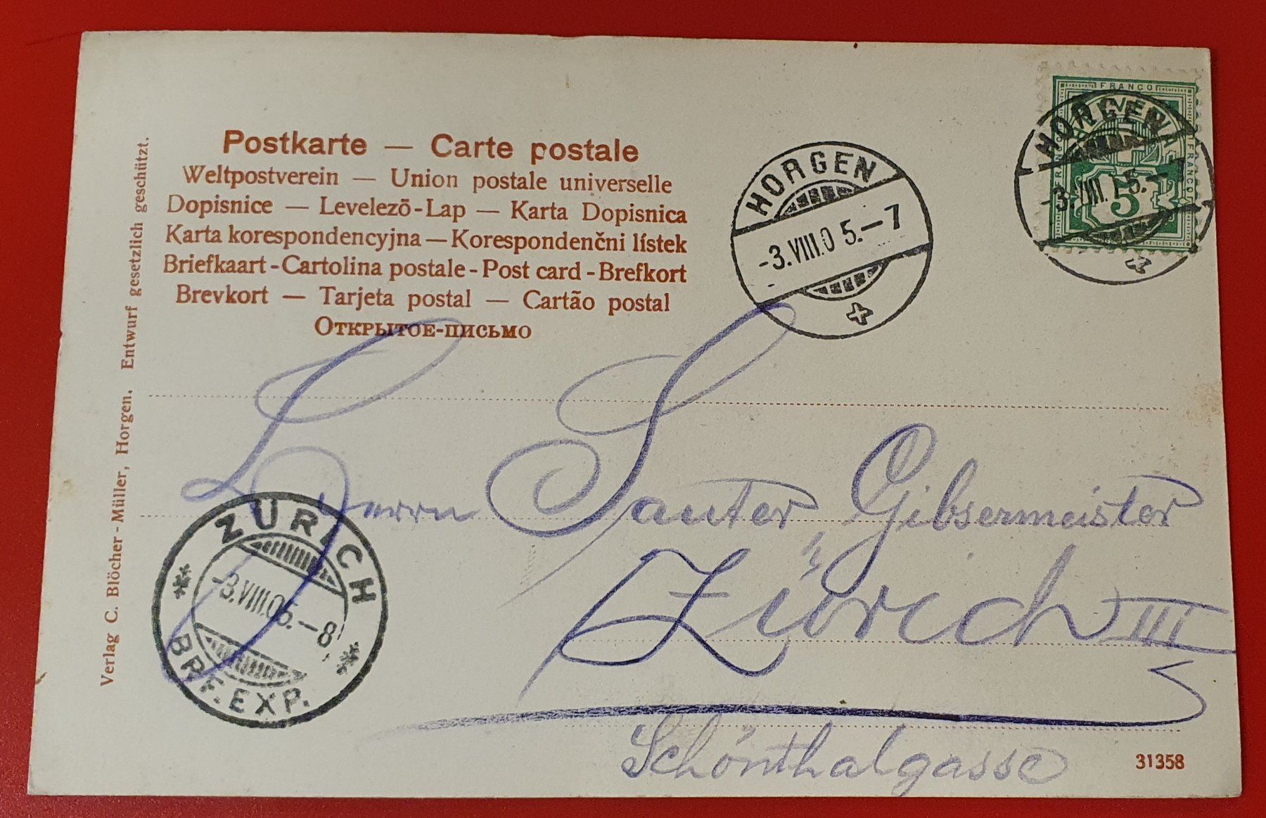 Cartoline postali: Horgen 1905 - Villa Seerose – Usato da Kreuzlingen venduto da Rschweiz1 1