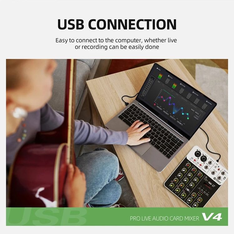 Console di mixaggio: PC-Aufnahme-Mischpult 4 Kanäle Bluetooth Audio-Interface – Nuovo e nell'imballaggio originale da Genève venduto da Top-Trend 6
