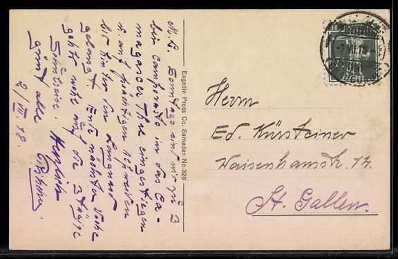 Cartoline postali: AK Zuoz, Ortspartie mit Kirchturm – Usato da Berlin venduto da bartko-reher 1